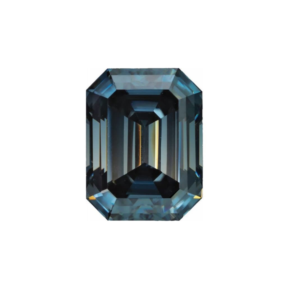 Emerald Cut Moissanite Fancy Blue