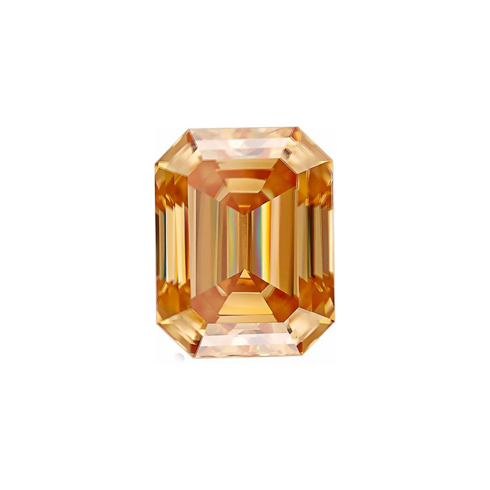 Emerald Cut Moissanite Fancy Brown