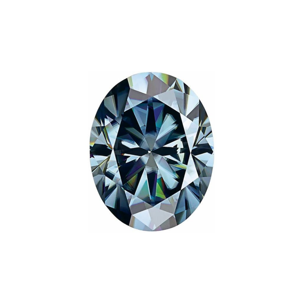 Oval Moissanite Fancy Blue