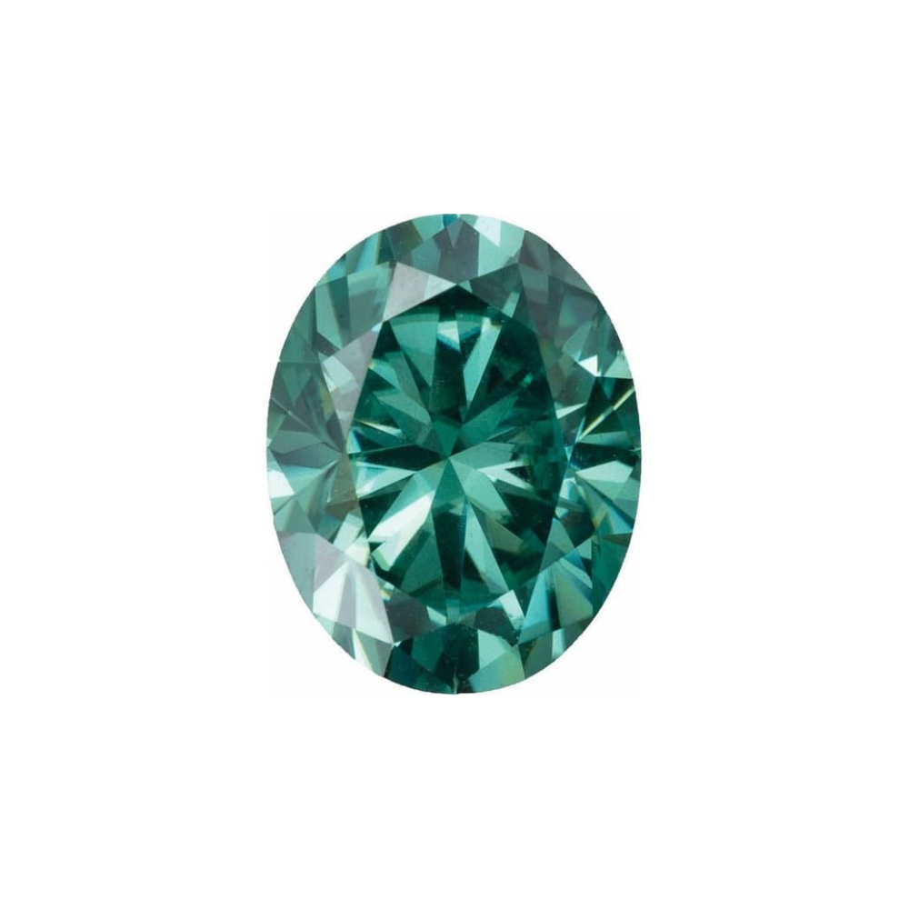 Oval Moissanite Fancy Green