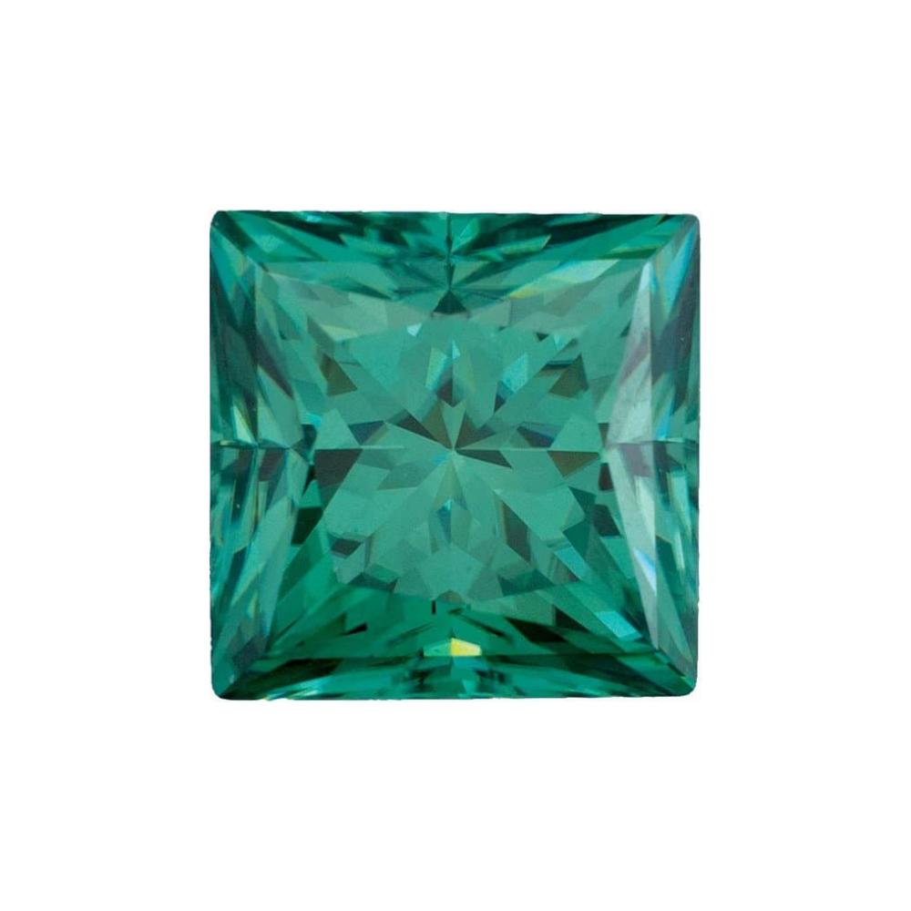 Square Moissanite Fancy Green
