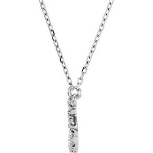 Natural Diamond Initial Necklace in White Gold