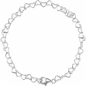 Sterling Silver Heart Chain Bracelet