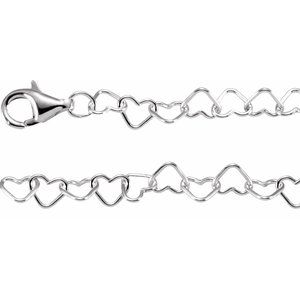 Sterling Silver Heart Chain Bracelet