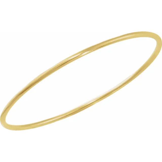 14K Yellow 2 mm Bangle 7 1/2" Bracelet