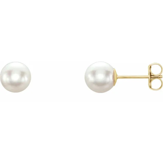 Cultured White 6 mm Ayoka Pearl Stud Earrings