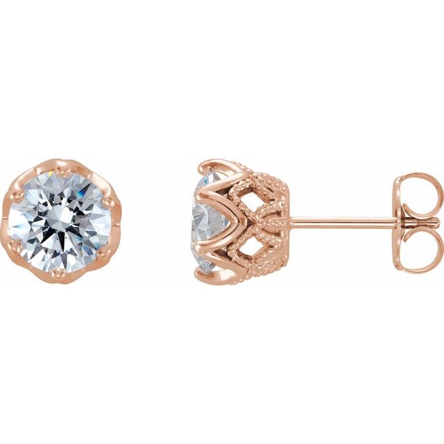6-Prong Crown Earring Mountings (mount only)