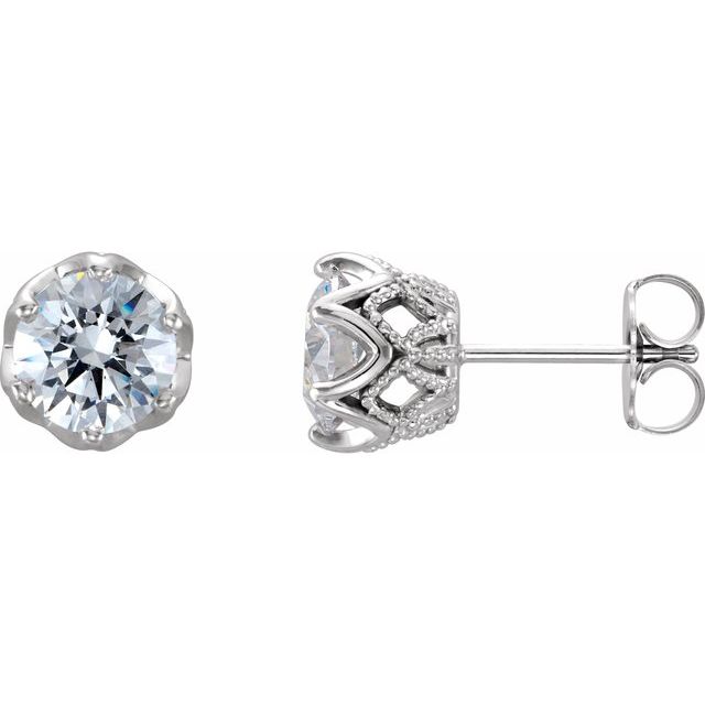 6-Prong Crown Earring Mountings (mount only)