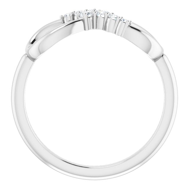 Accented Infinity Inspired Natural Diamond Ring