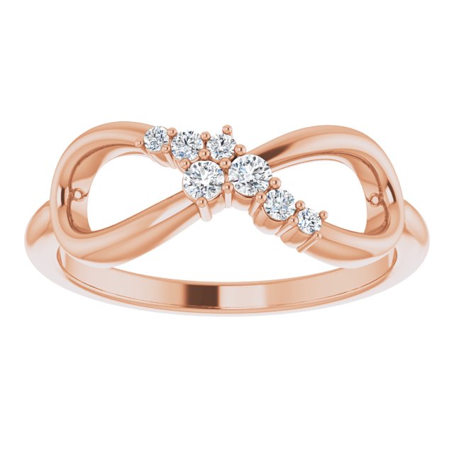 Accented Infinity Inspired Natural Diamond Ring