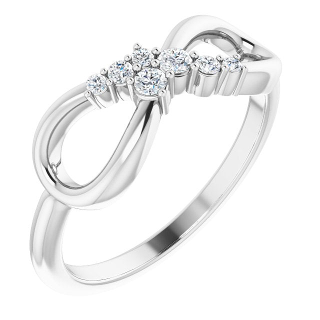 Accented Infinity Inspired Natural Diamond Ring
