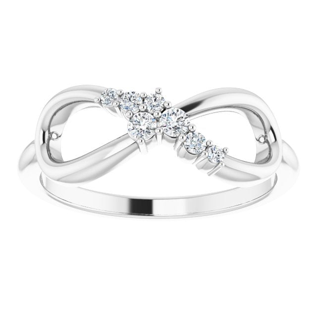 Accented Infinity Inspired Natural Diamond Ring