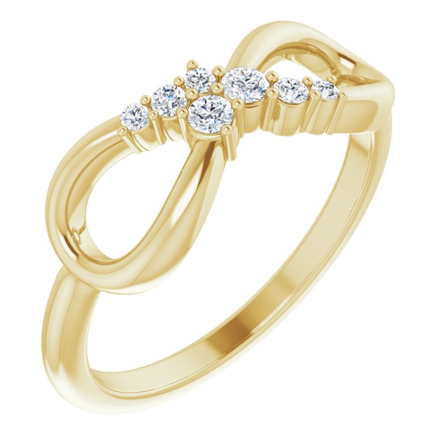 Accented Infinity Inspired Natural Diamond Ring