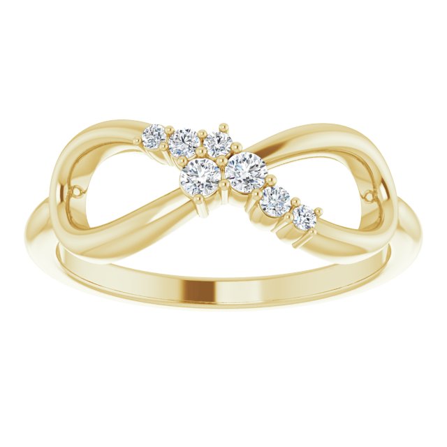 Accented Infinity Inspired Natural Diamond Ring