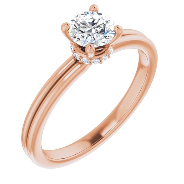 Round Accented Moissanite Solitaire Ring