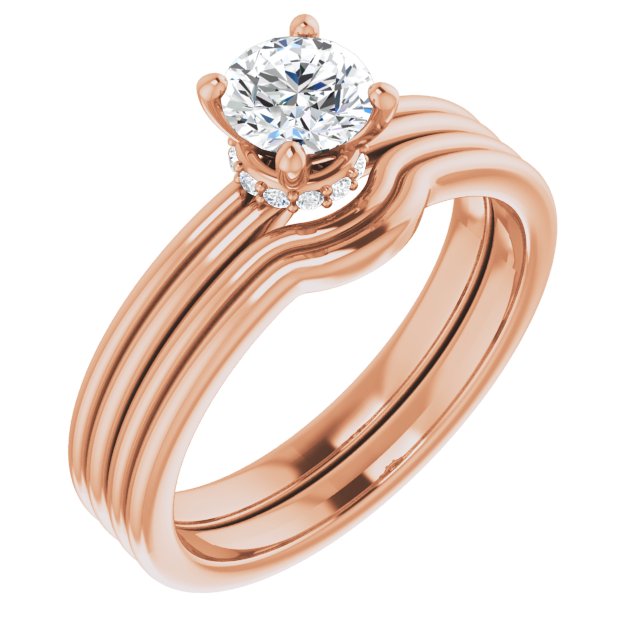 Round Accented Moissanite Solitaire Ring