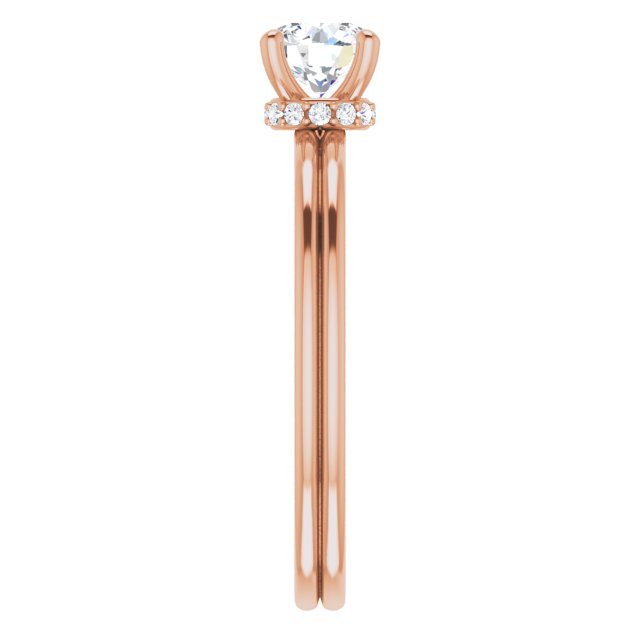 Round Accented Moissanite Solitaire Ring