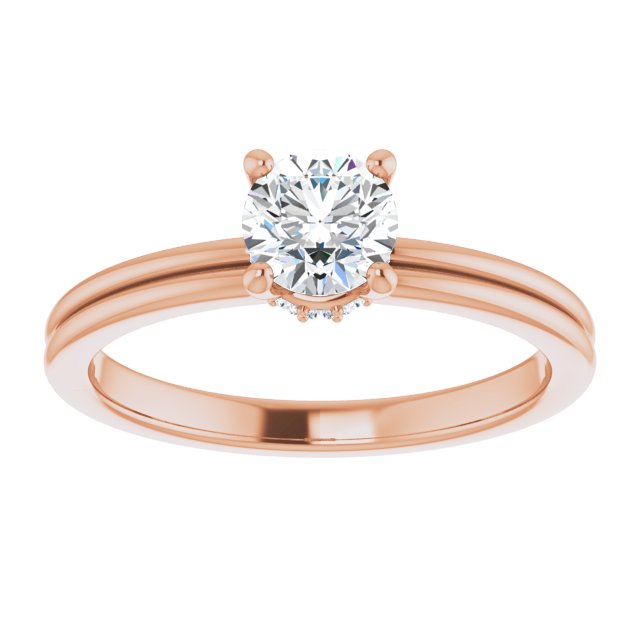 Round Accented Moissanite Solitaire Ring