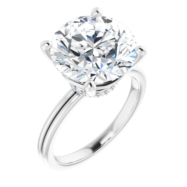 Round Accented Moissanite Solitaire Ring