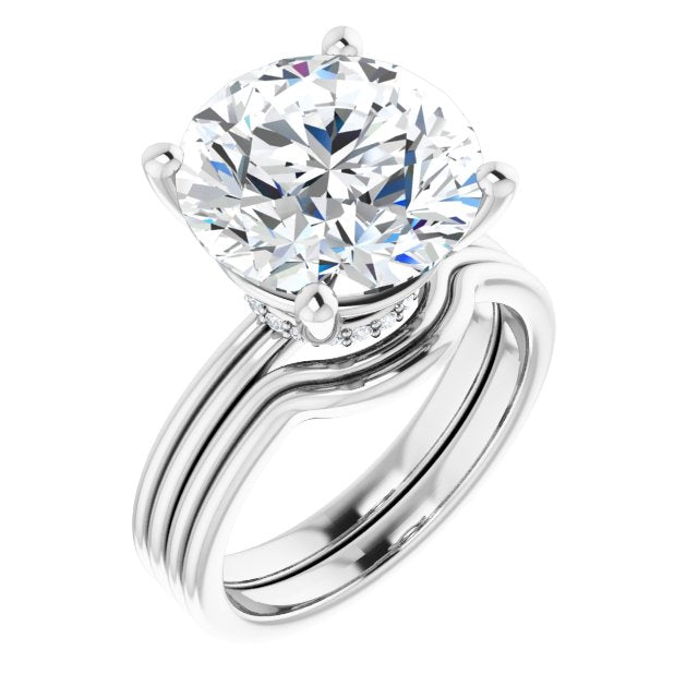 Round Accented Moissanite Solitaire Ring