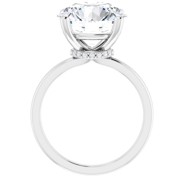 Round Accented Moissanite Solitaire Ring
