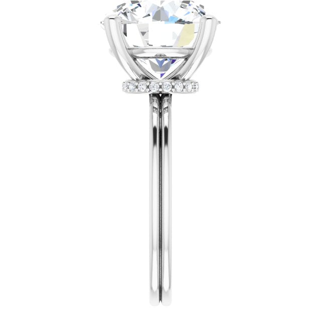 Round Accented Moissanite Solitaire Ring
