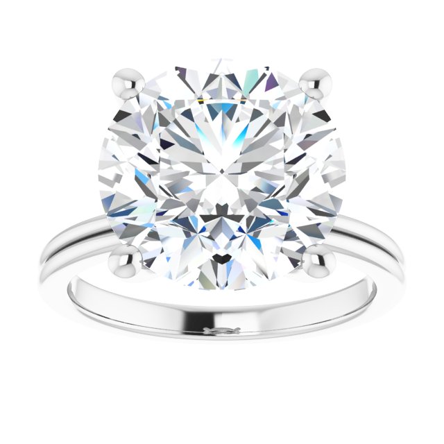 Round Accented Moissanite Solitaire Ring