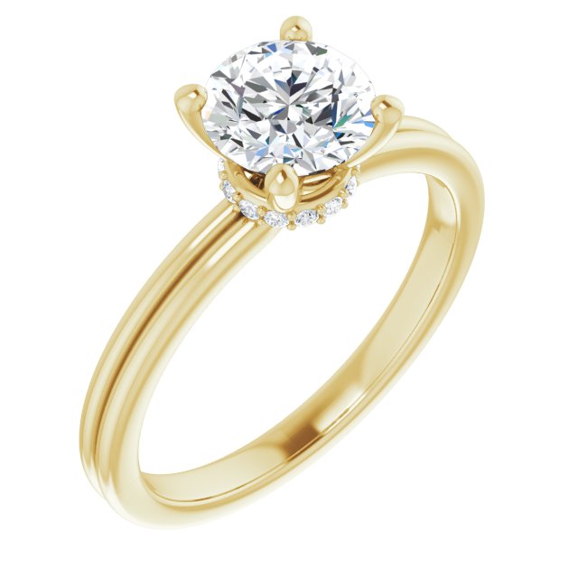 Round Accented Moissanite Solitaire Ring