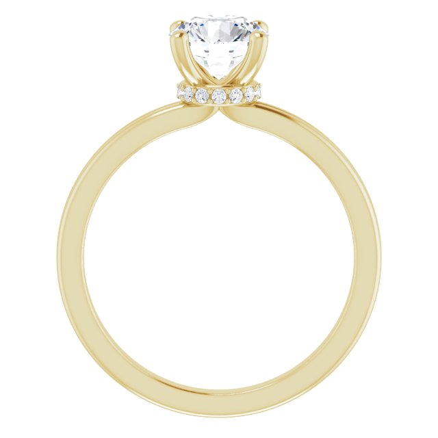 Round Accented Moissanite Solitaire Ring