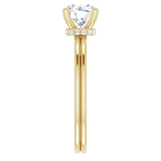 Round Accented Moissanite Solitaire Ring