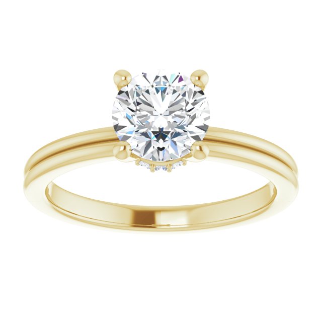 Round Accented Moissanite Solitaire Ring