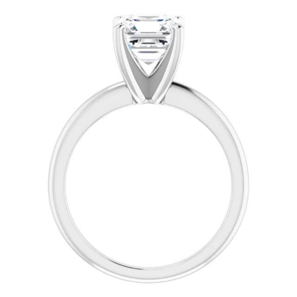 Asscher Moissanite Classic Solitaire Ring