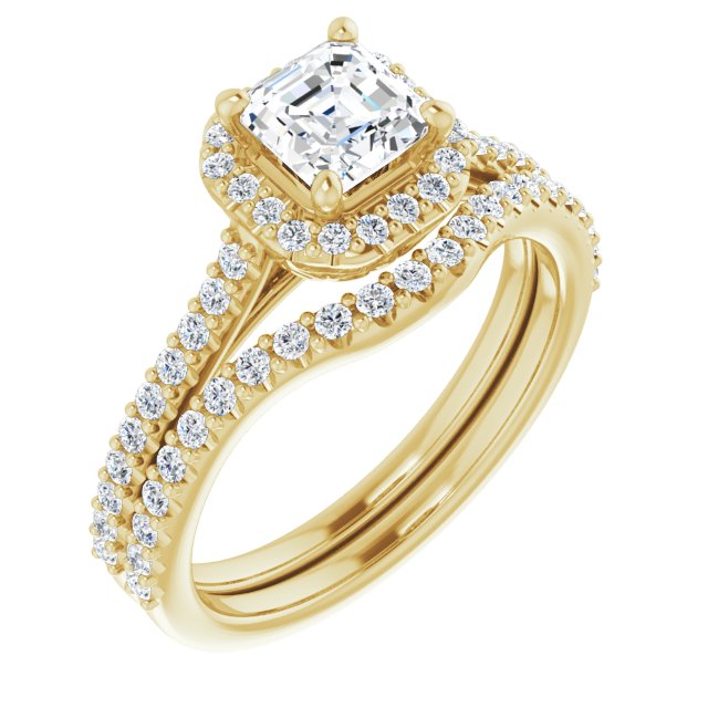 Asscher Accented Halo Ring Mounting (mount only)