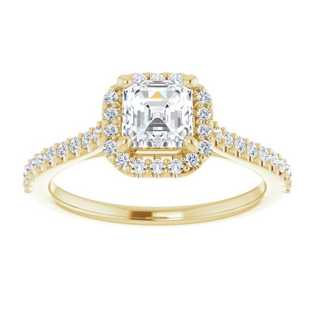 Asscher Accented Halo Ring Mounting (mount only)