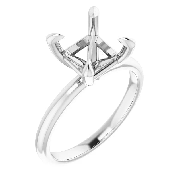 Asscher Classic Claw Solitaire Ring Mounting (mount only)