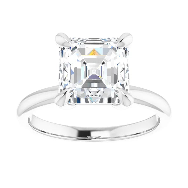 Asscher Classic Claw Solitaire Ring Mounting (mount only)
