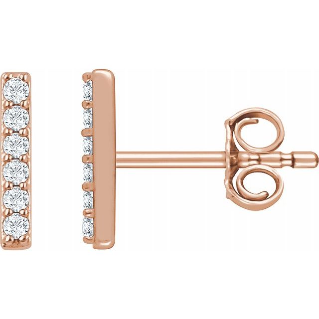 Small Lab-Grown Diamond Accented Bar Earrings