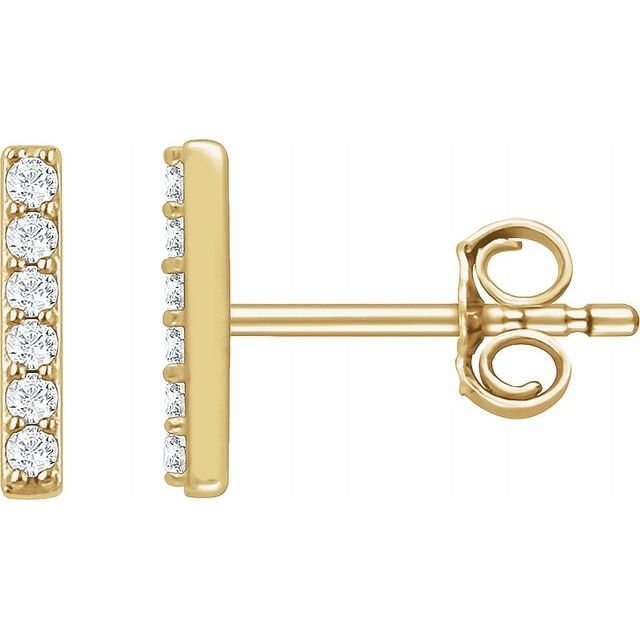 Small Lab-Grown Diamond Accented Bar Earrings