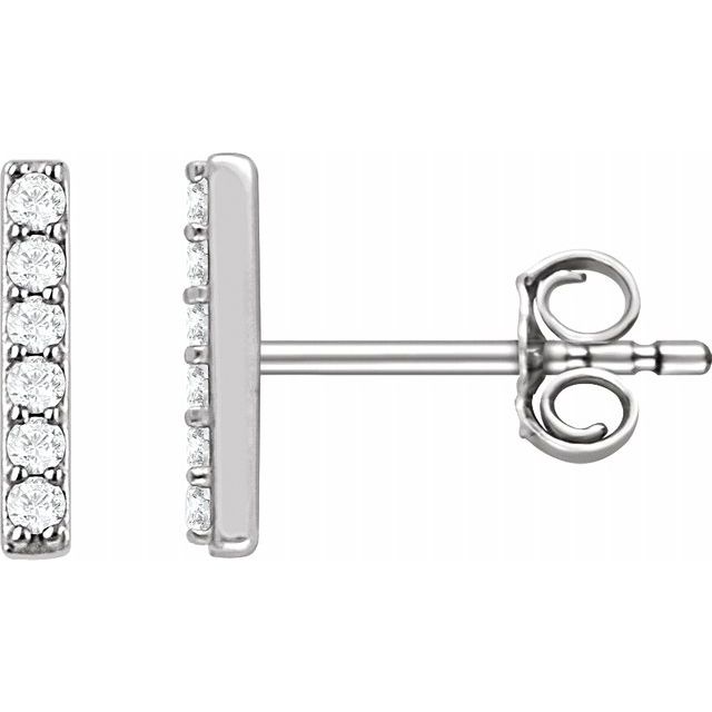 Small Lab-Grown Diamond Accented Bar Earrings