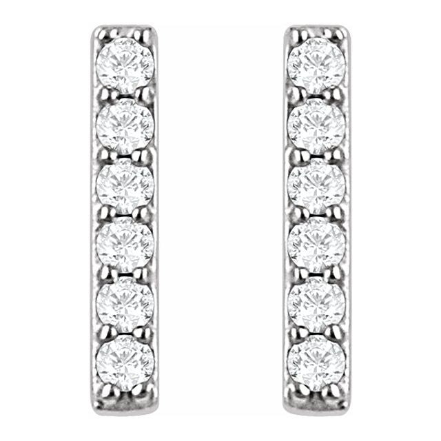 Small Lab-Grown Diamond Accented Bar Earrings
