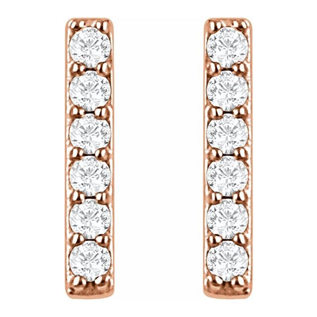 Small Lab-Grown Diamond Accented Bar Earrings
