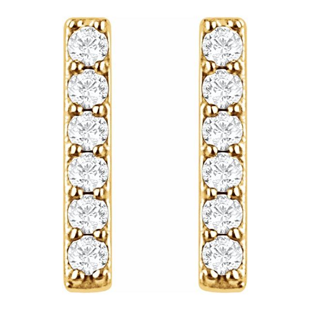 Small Lab-Grown Diamond Accented Bar Earrings