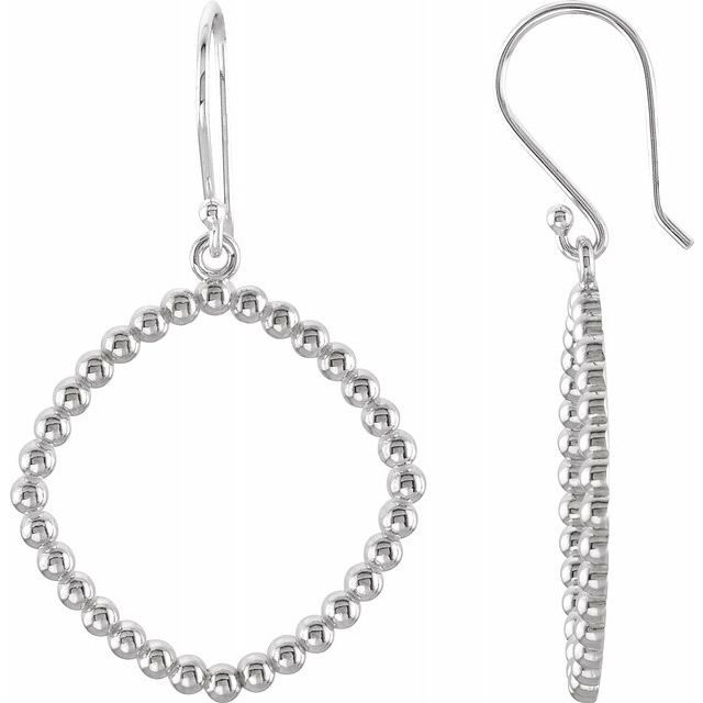 Cushion Silhouette Beaded Dangle Earrings