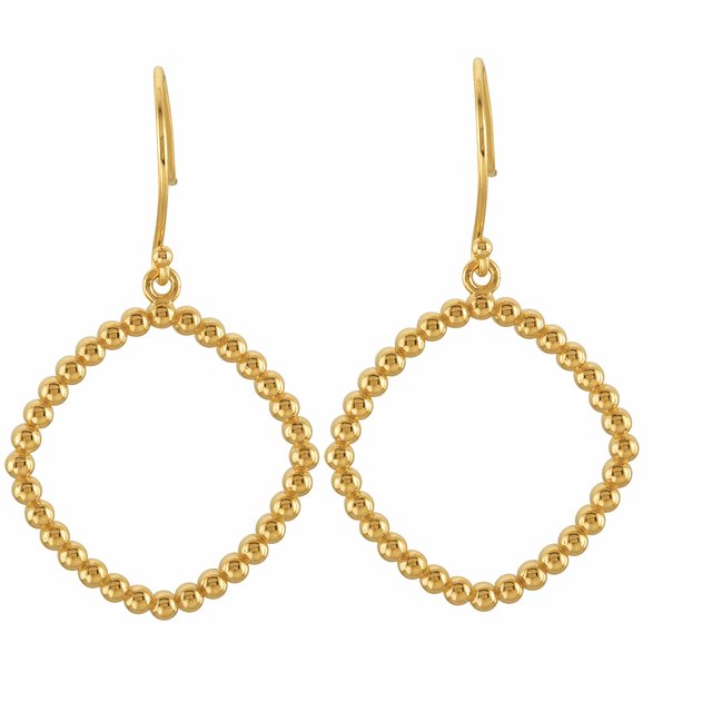Cushion Silhouette Beaded Dangle Earrings