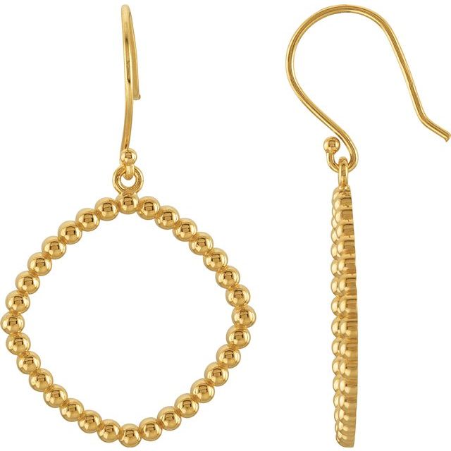 Cushion Silhouette Beaded Dangle Earrings