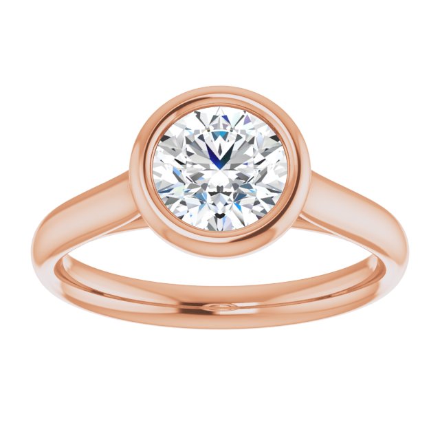Round Moissanite Bezel Set Solitaire Ring