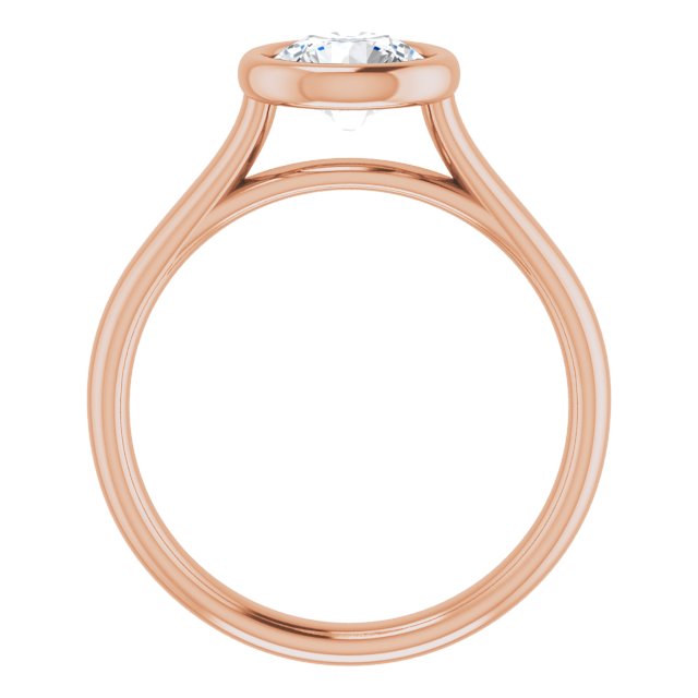 Round Moissanite Bezel Set Solitaire Ring