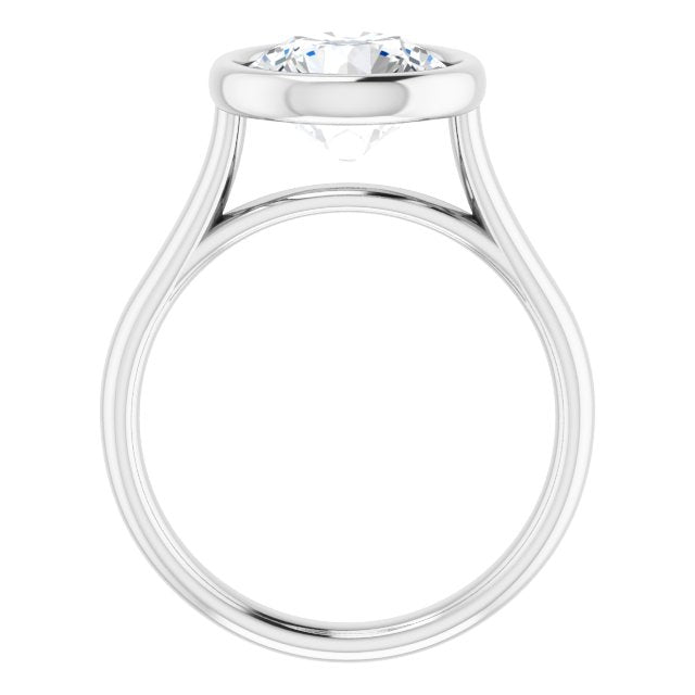 Round Moissanite Bezel Set Solitaire Ring