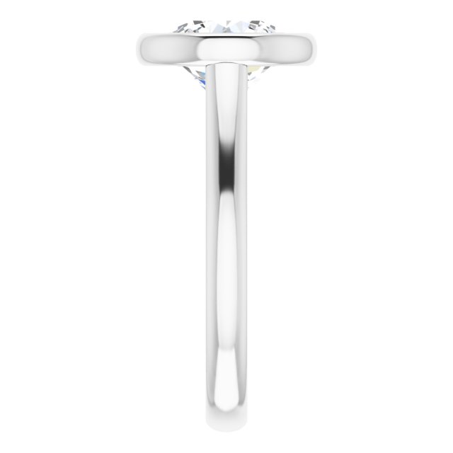 Round Moissanite Bezel Set Solitaire Ring