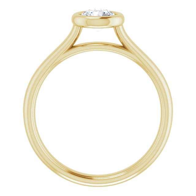 Round Moissanite Bezel Set Solitaire Ring